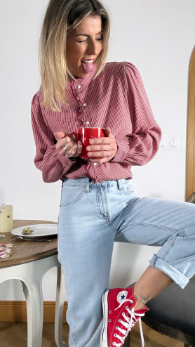 CHEMISE LYSEA VICHY ROUGE