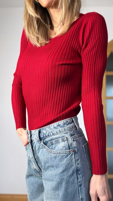 PULL JASMIN ROUGE