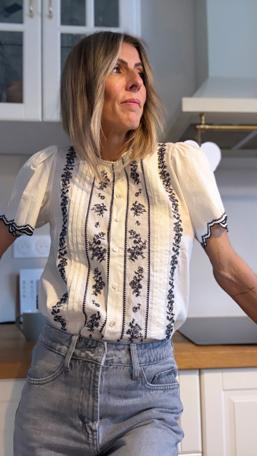 CHEMISIER NOIR ET BLANC