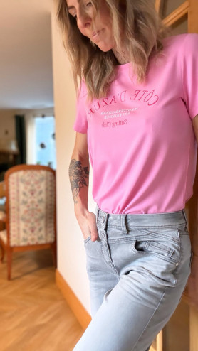 T-SHIRT COTE D'AZUR ROSE