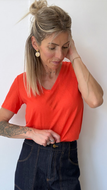 T-SHIRT ROSALIE CORAIL