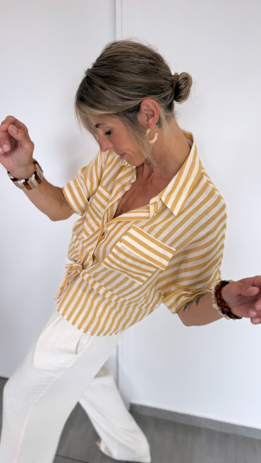 CHEMISE NANETTE RAYÉE JAUNE