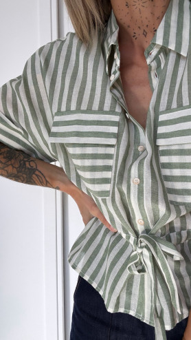 CHEMISE NANETTE RAYÉE JAUNE