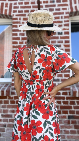 ROBE JULIA ROUGE ET VERTE