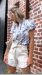 BLOUSE LUIS FLEURS BLEU