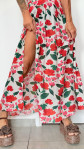JUPE BOLHA FLEURS ROUGE