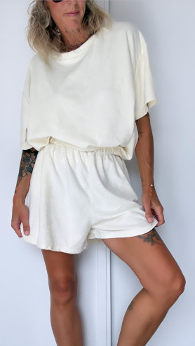 T-SHIRT ORCHID ECRU