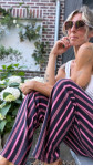 PANTALON AMSTRO RAYÉ ROSE