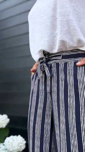 PANTALON AMSTRO RAYÉ MARINE