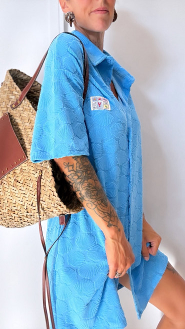 ROBE EPONGE ARIEL BLEUE