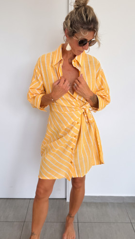 ROBE DÉZA RAYÉE JAUNE
