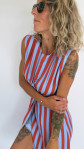 ROBE ANNA RAYÉE MARRON ET BLEU