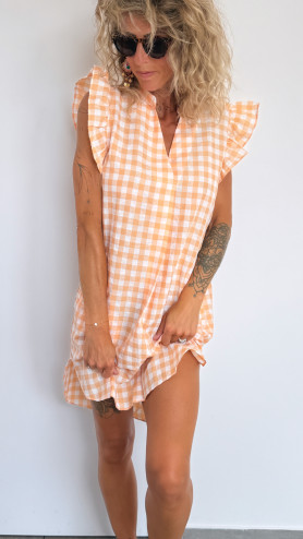 ROBE AMBRE VICHY ORANGE