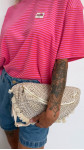 T-SHIRT MINO FUSHIA RAYÉ