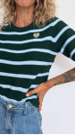 T-SHIRT MARINA VERT-BLEU