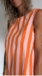 ROBE JOHANNA RAYURES ROSE