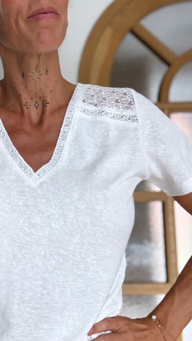 T-SHIRT BALENTA BLANC