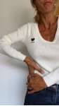 PULL VIOLAINE ÉCRU