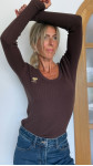 PULL VIOLAINE MARRON