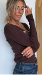 PULL VIOLAINE MARRON