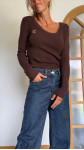 PULL VIOLAINE MARRON