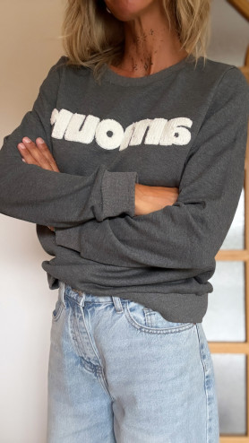 SWEAT AMOUR GRIS
