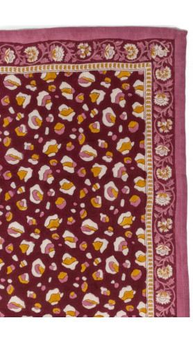 FOULARD ROSA LEOPARD BORDAUX