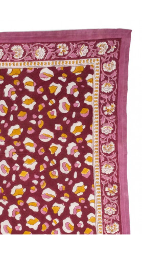 FOULARD PM ROSA LEOPARD BORDAUX